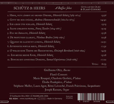 Schütz & Heirs – A Solus Bassus |  Guillaume Olry & Flam’s Consort