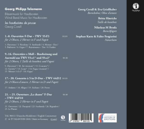 Wind Band Music for Hautboisten - Georg Philipp Telemann